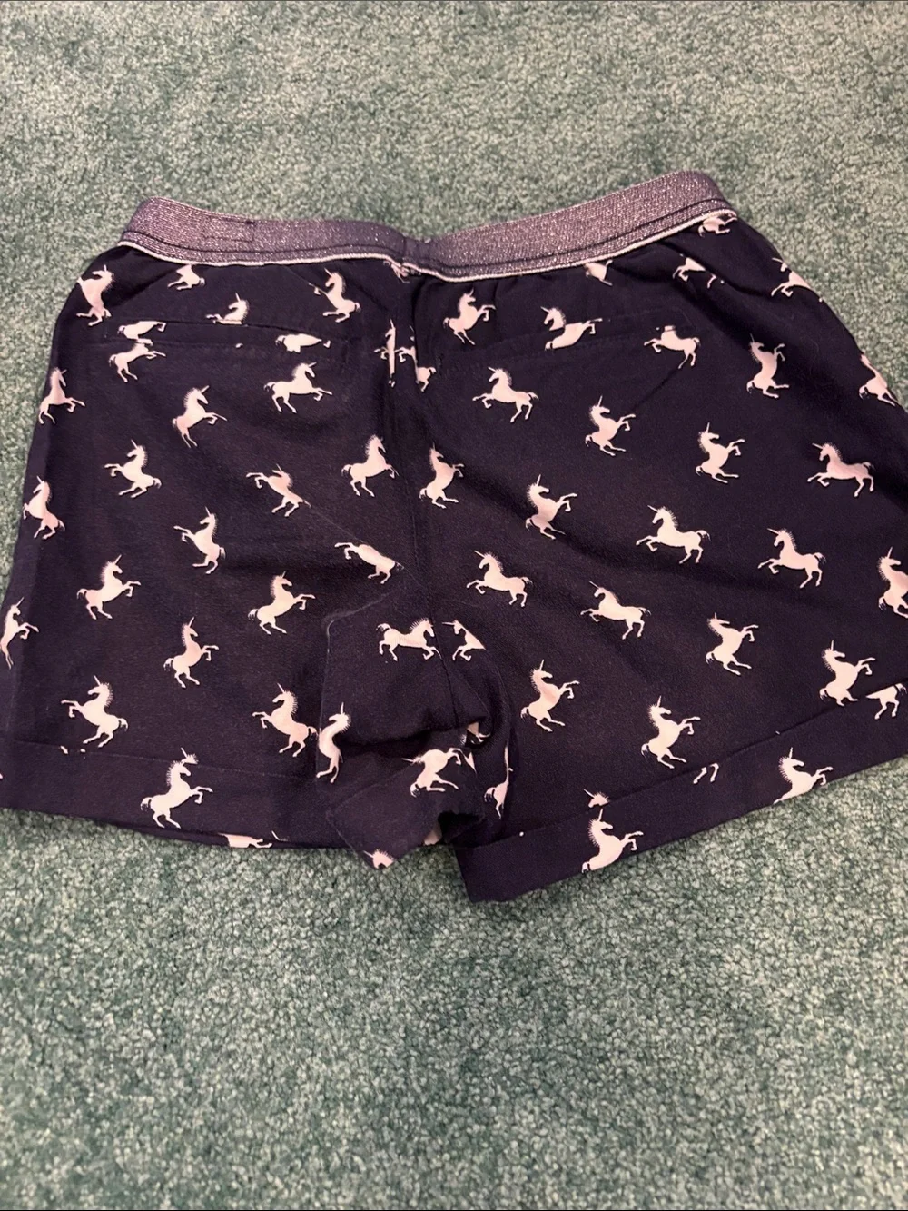 Gap Kids Girls XL Unicorn Print‎ Pull On Shorts Navy EUC